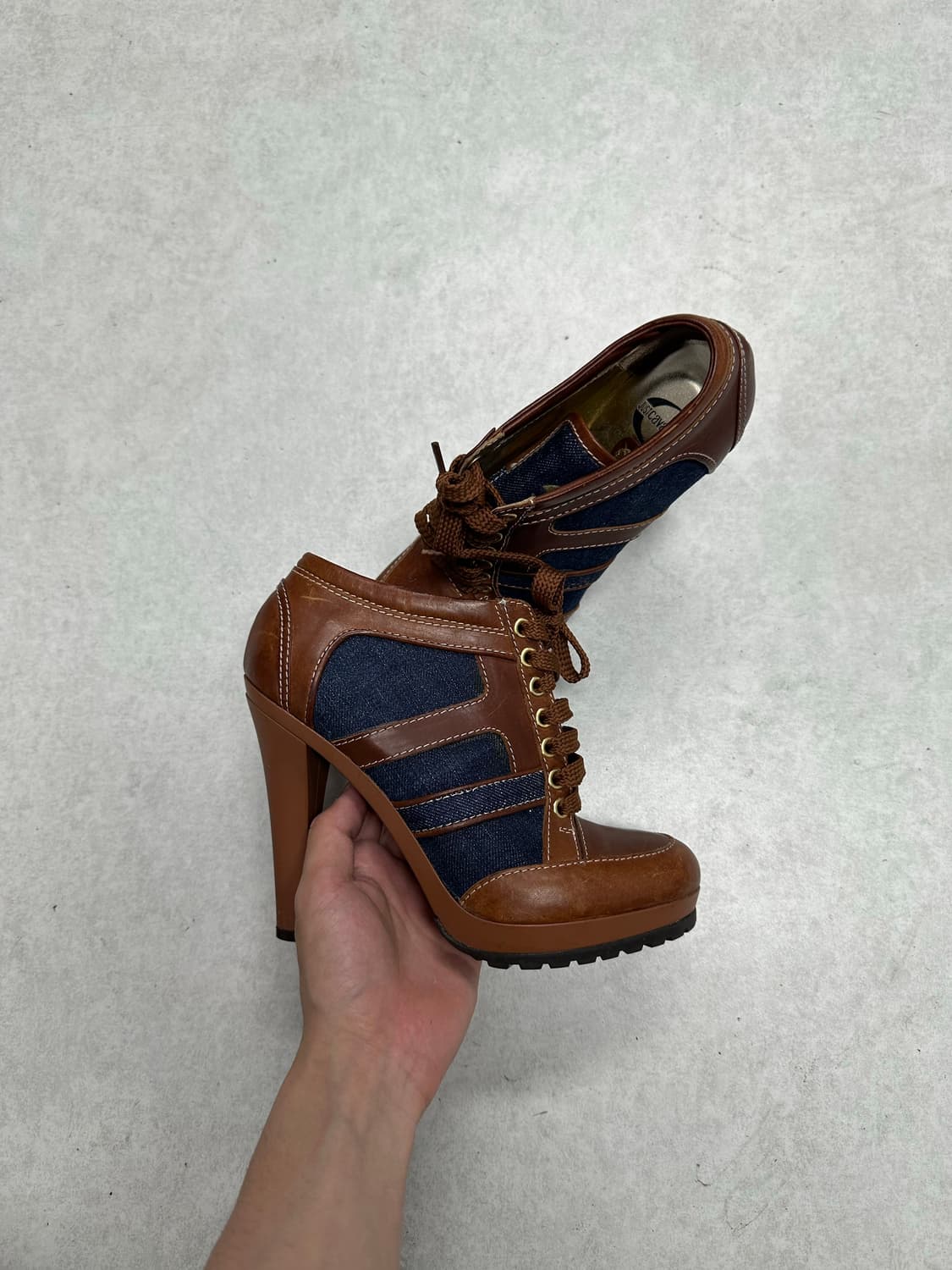 Just Cavalli 레더 레이스업 부츠 상품이미지4