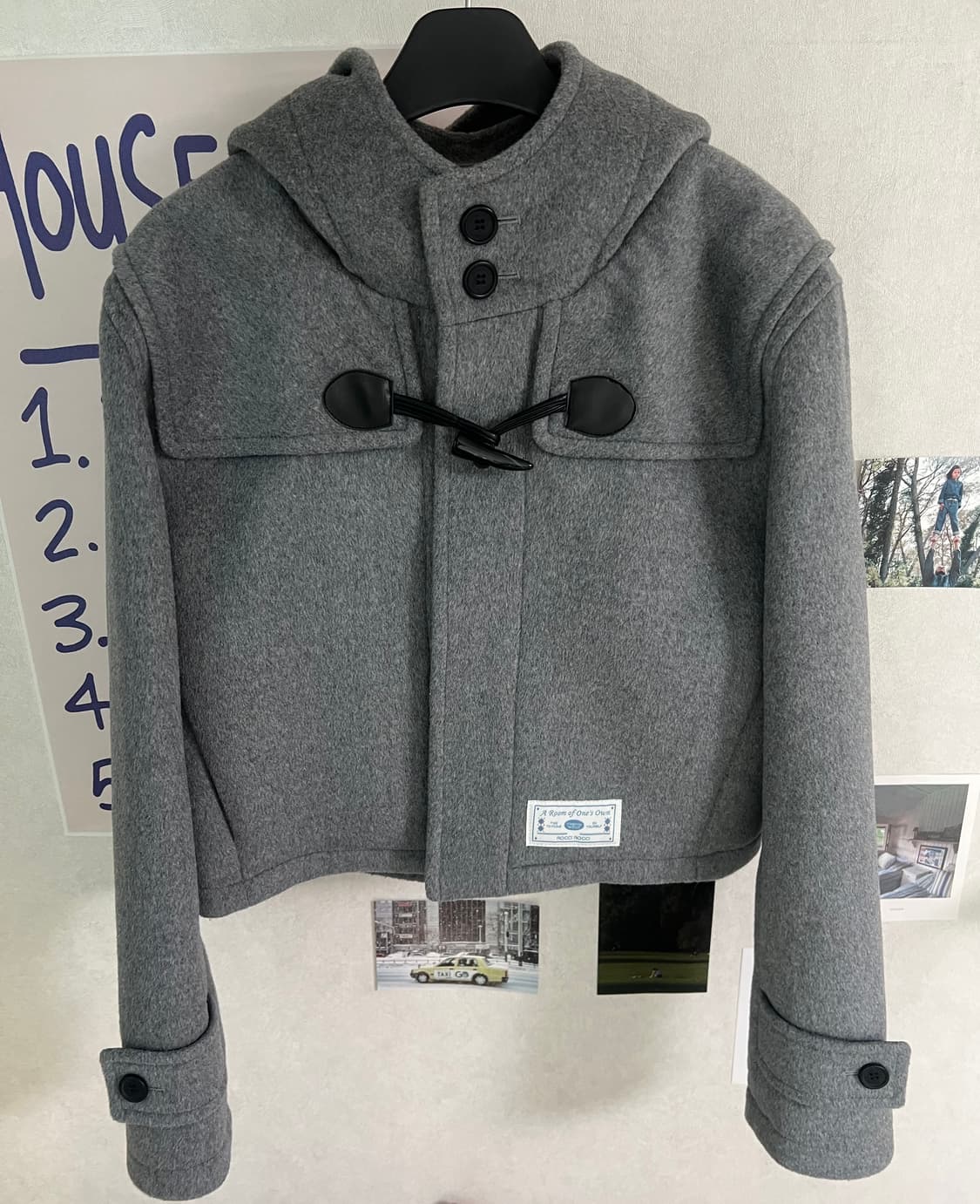 로씨로씨 크롭 울 더플 코트 상품이미지5