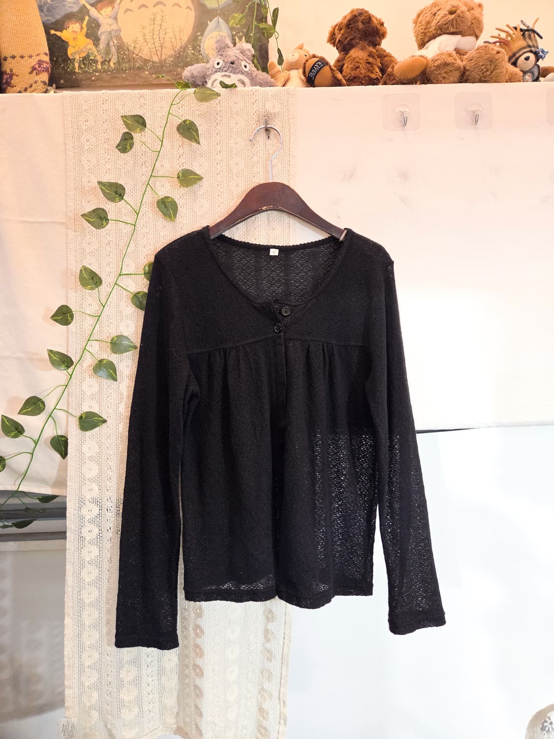 블랙 투버튼 가디건 상품이미지1