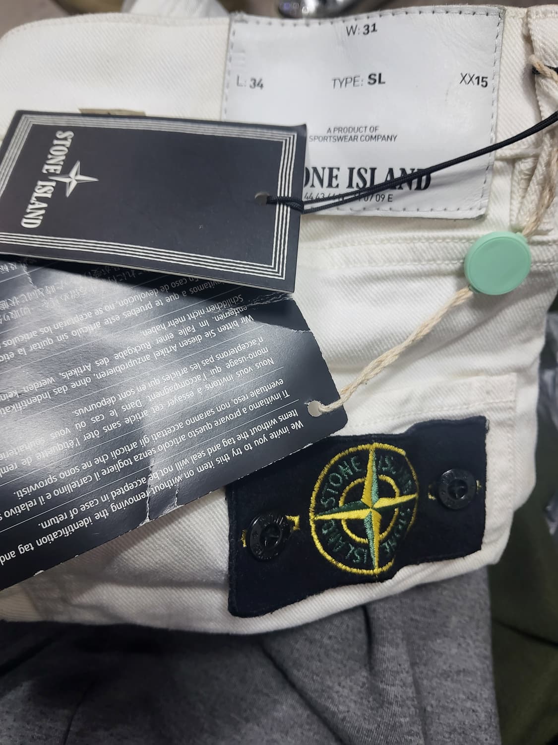 스톤아일랜드 화이트 데님 팬츠 31~32 새상품 상품이미지5