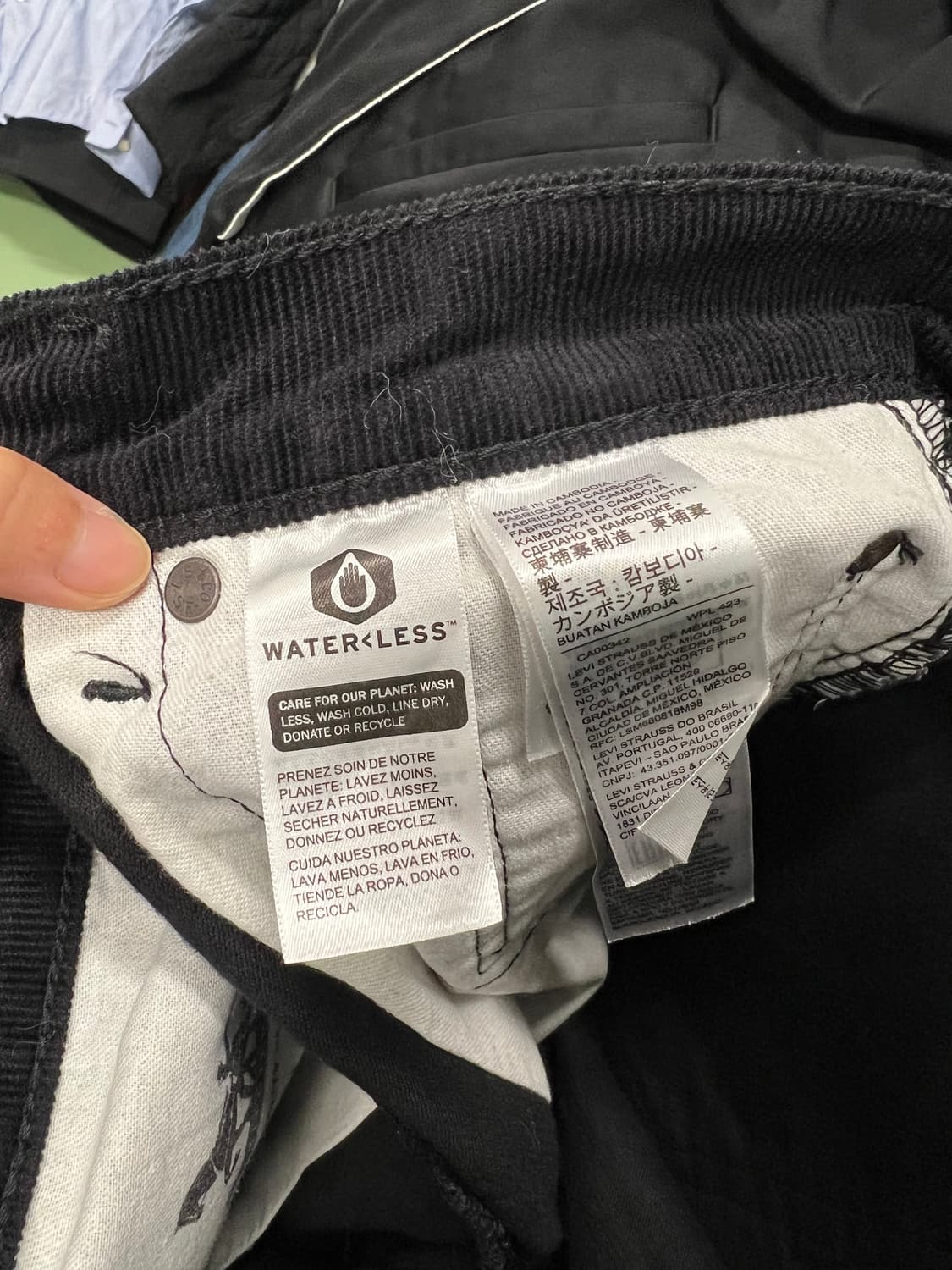 리바이스 505 코듀로이 팬츠 블랙 상품이미지5