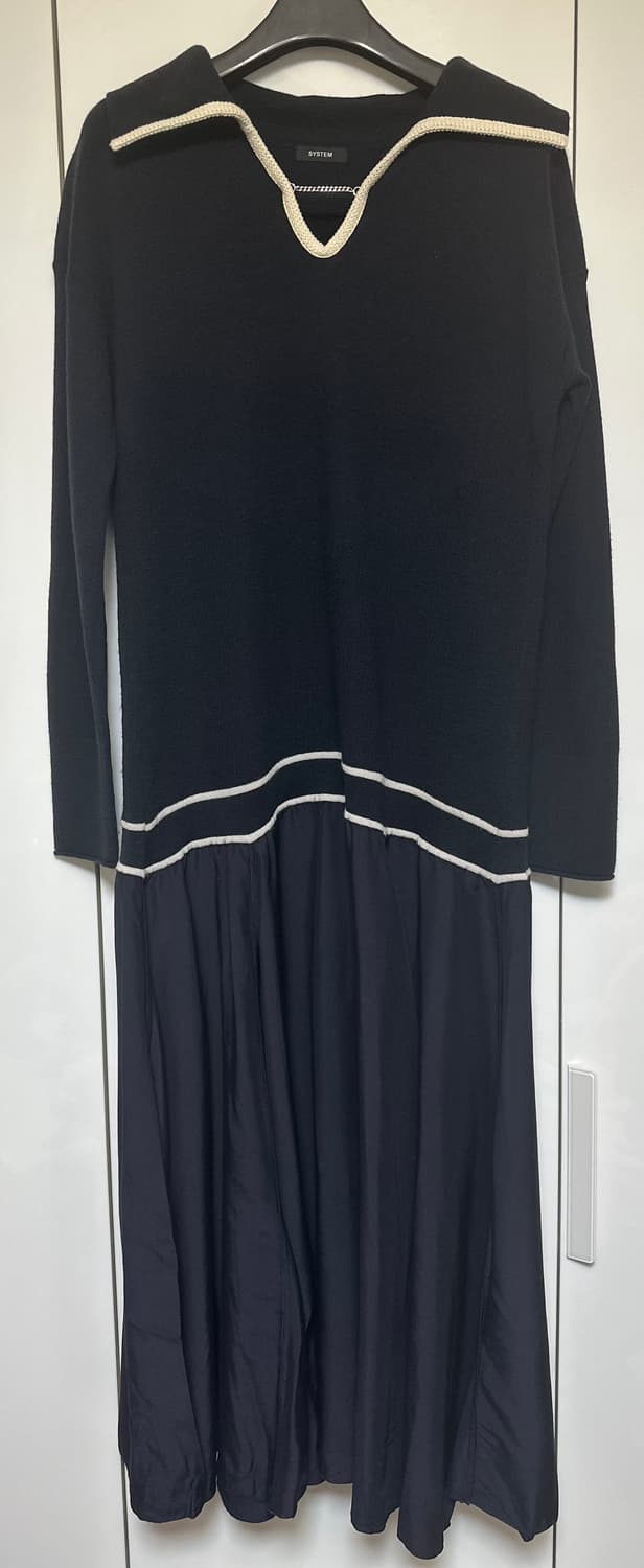 SYSTEM 시스템 블랙 울니트 롱 원피스 상품이미지1