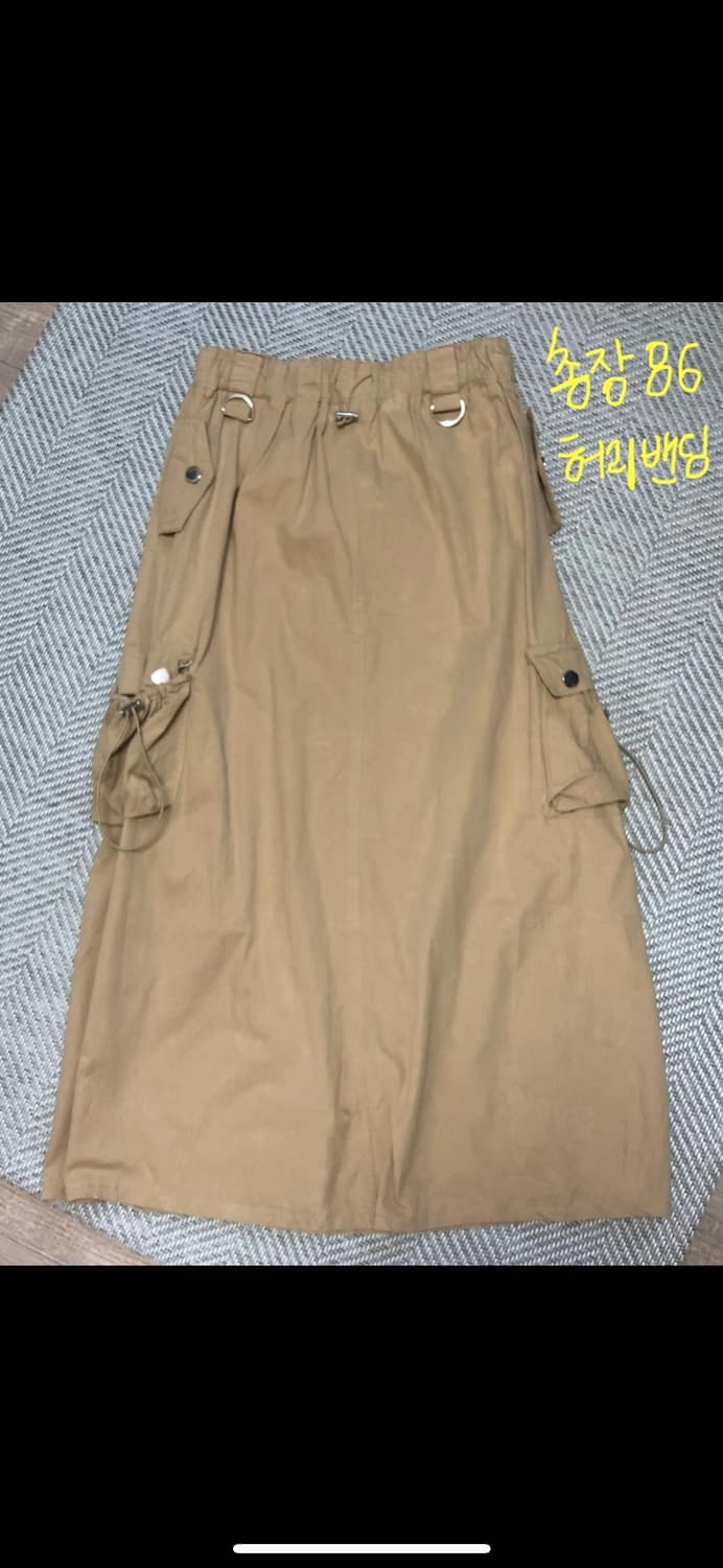 빈티지 베이지 카고 롱 스커트 상품이미지2