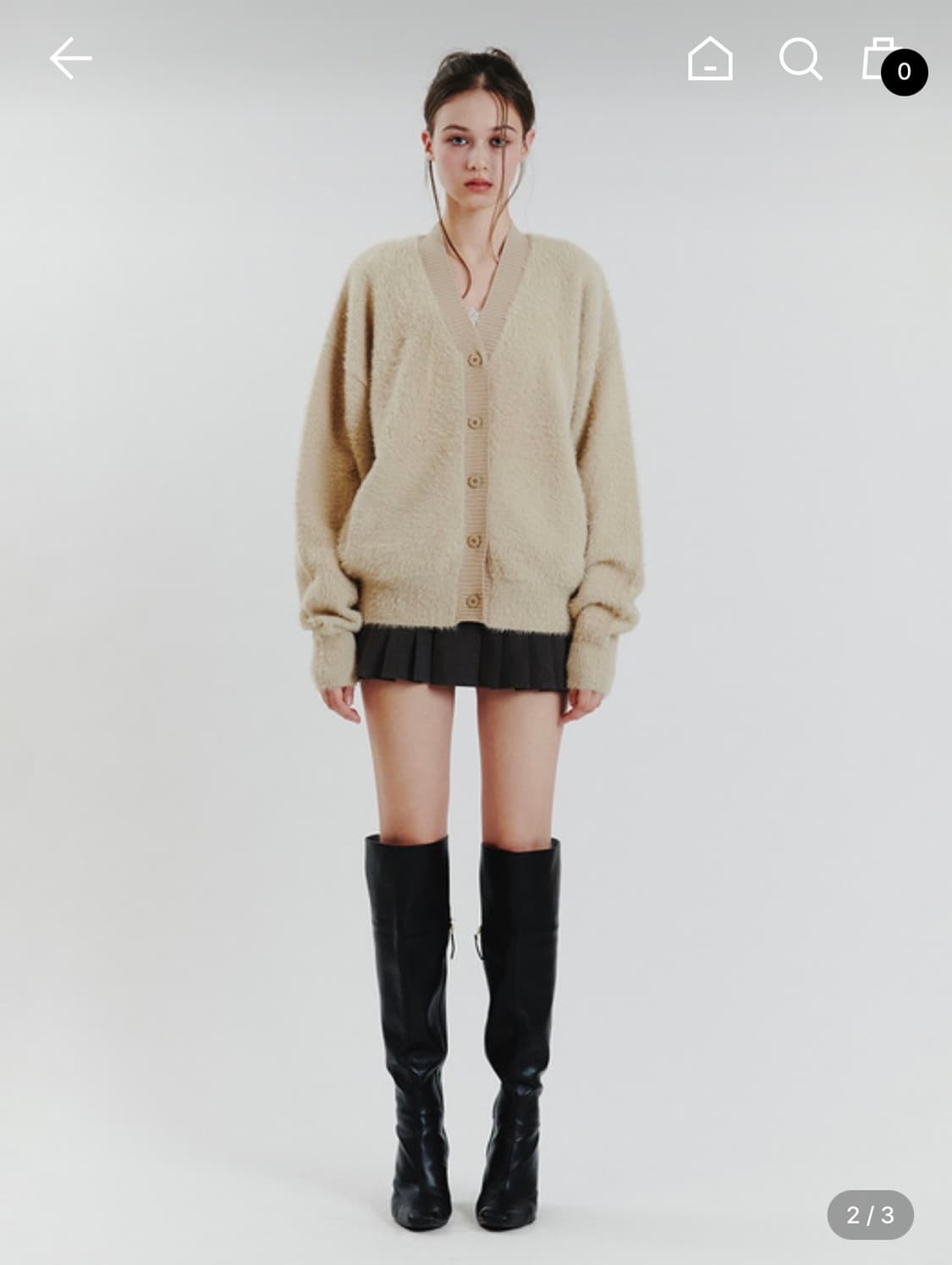 [페인오어플레져 EVA FUR CARDIGAN beige 상품이미지2