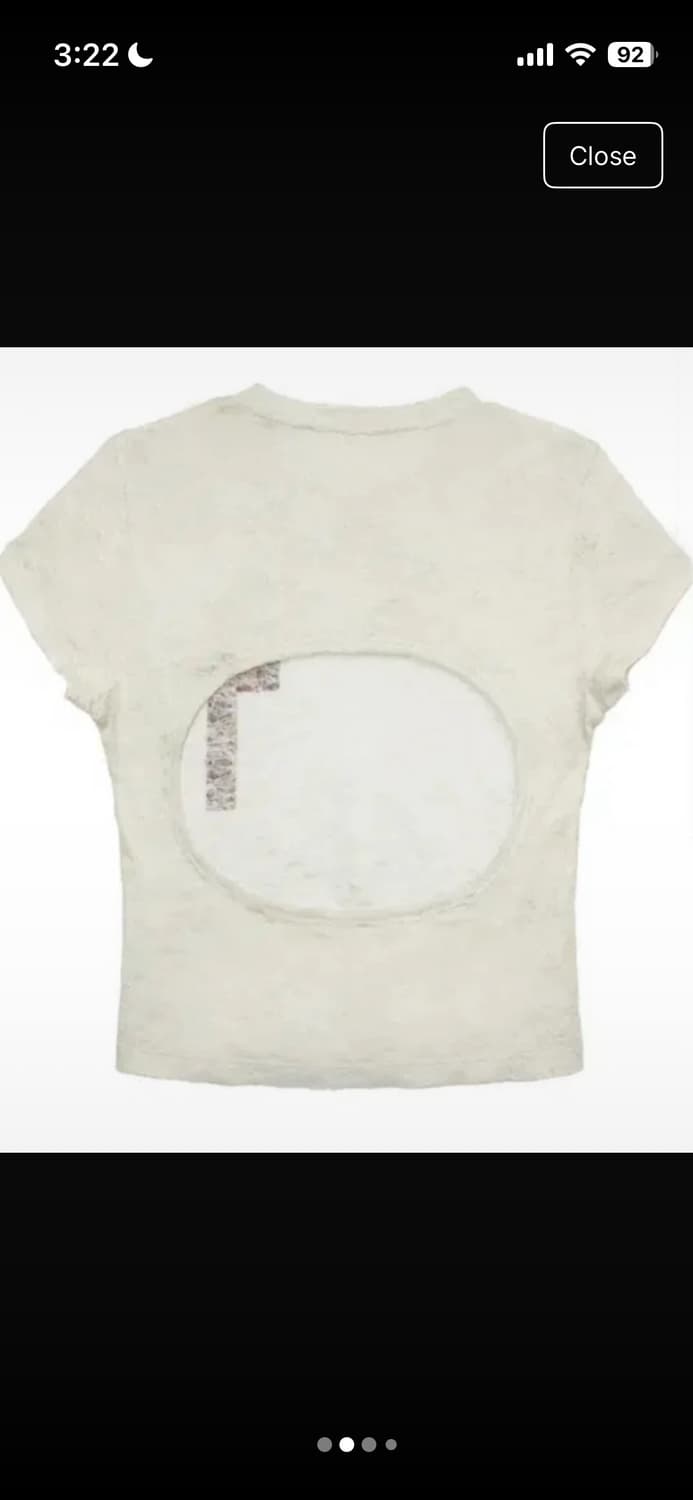 본네 우먼 그래픽 오픈백 슬릿 탑 아이보리 Bonnae 상품이미지2