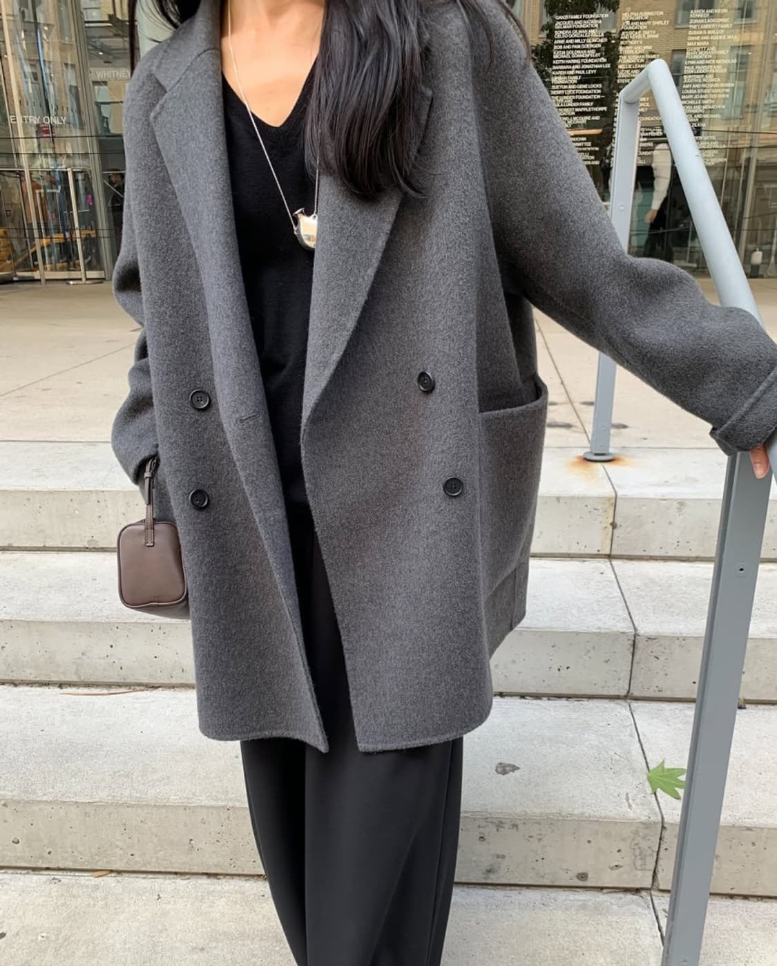 BR 브런치 티너 하프 코트 블랙  상품이미지4