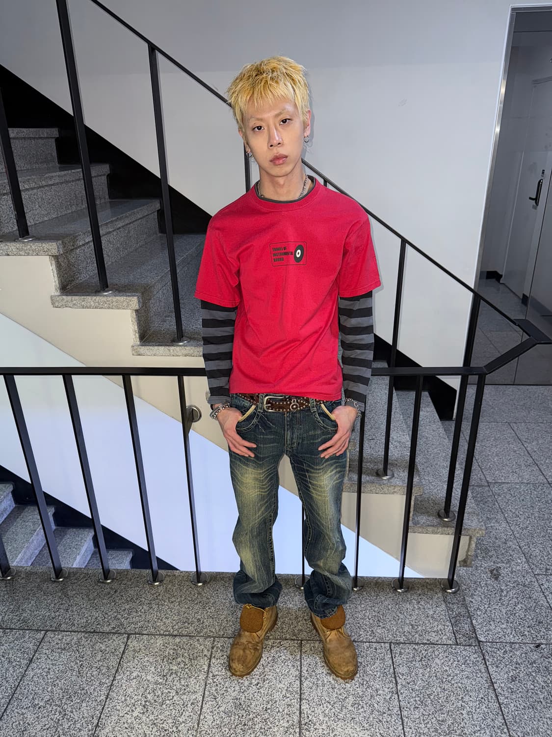 stripe layered long sleeve t-shirt 상품이미지2