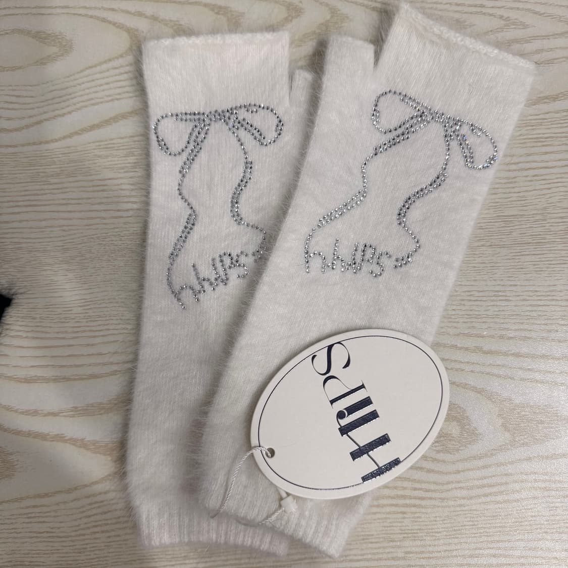 더블힙스 리본 앙고라 암워머 상품이미지3