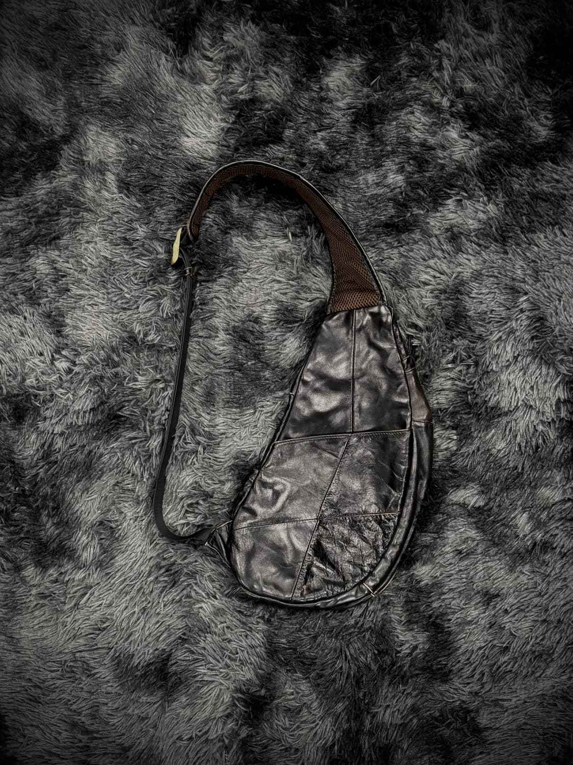 블랙 가죽 y2k 포켓 웨이스트 백  상품이미지2