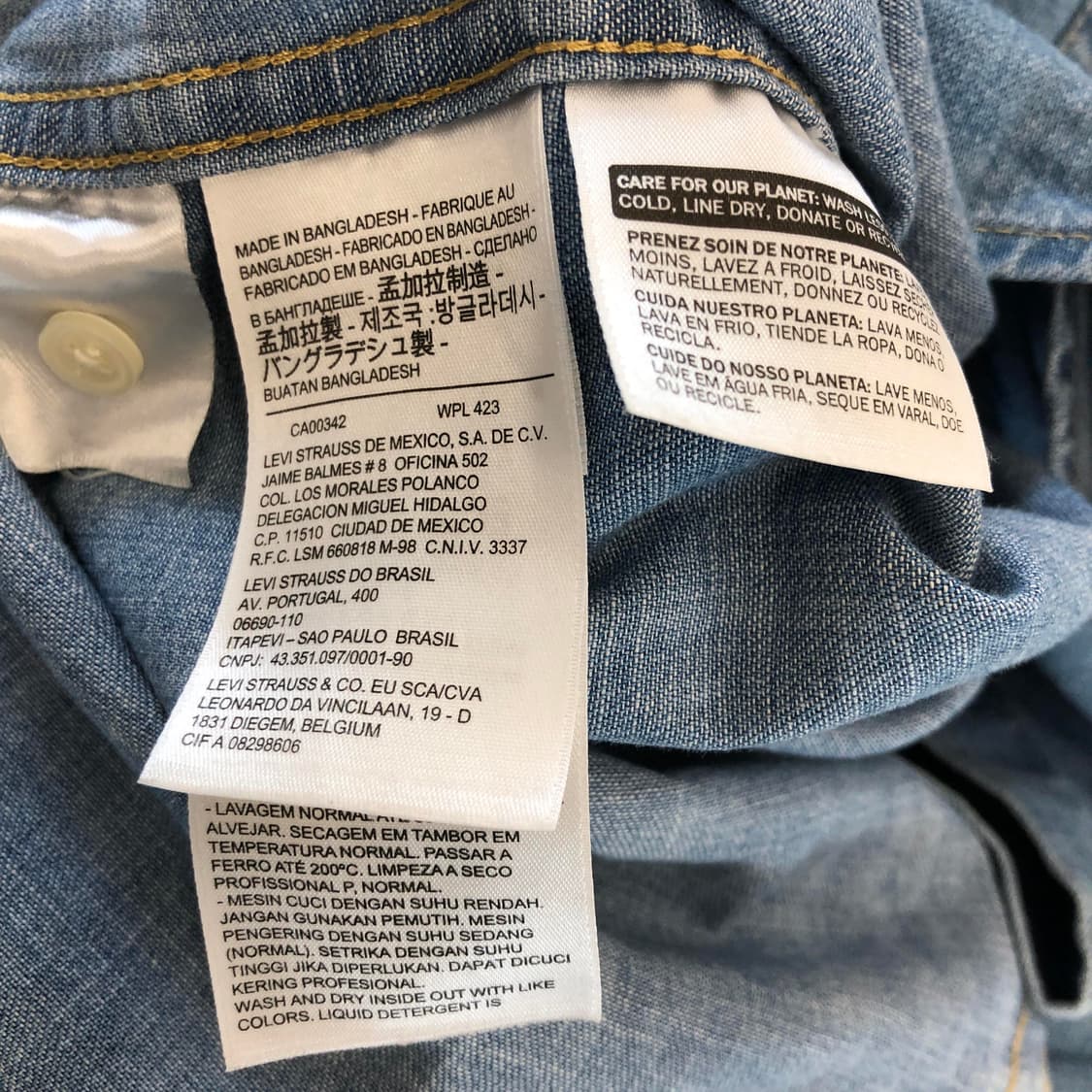 리바이스 웨스턴 데님셔츠 S 상품이미지7