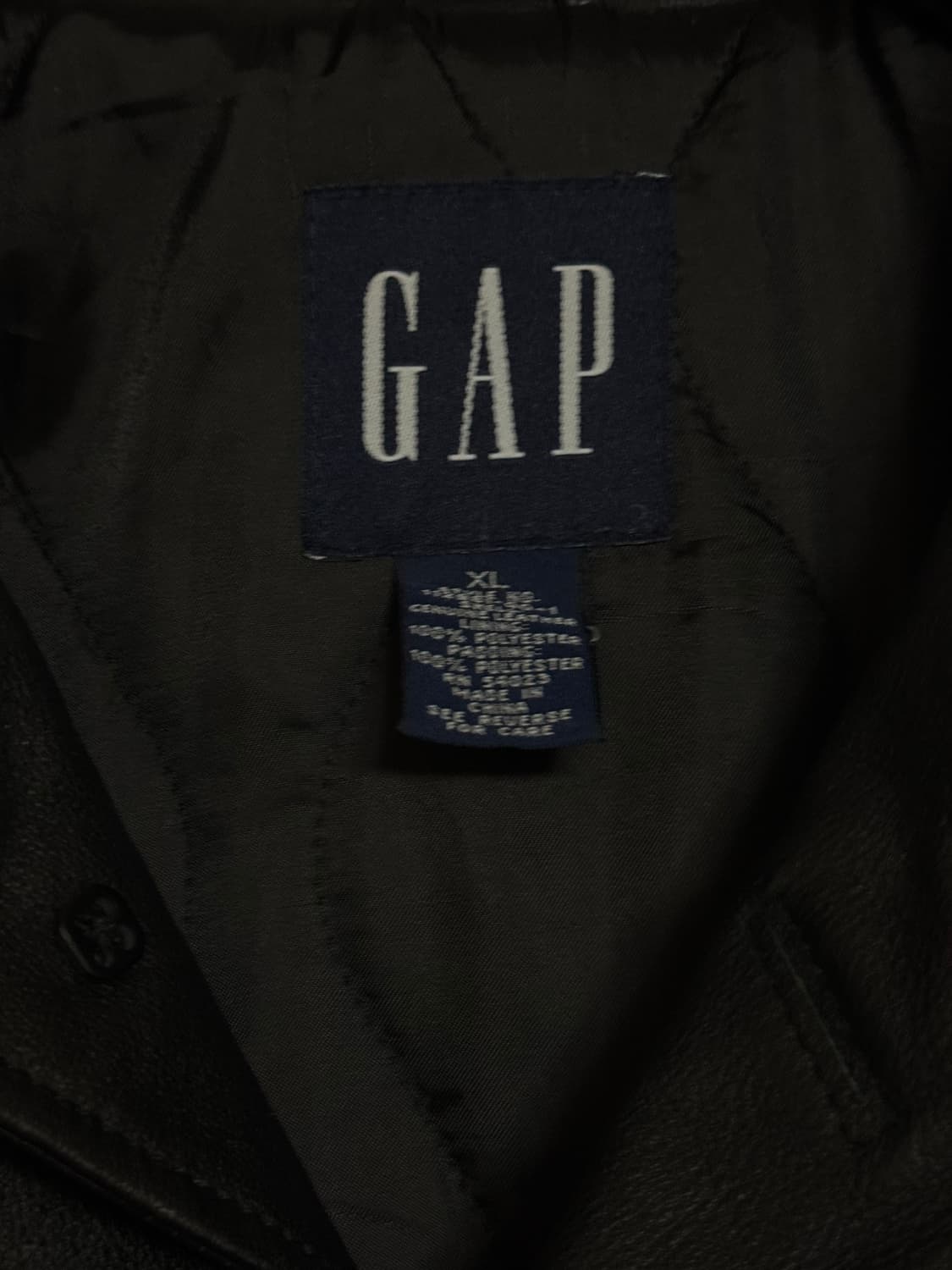 XL 올드갭 레더 카코트 블랙  상품이미지3