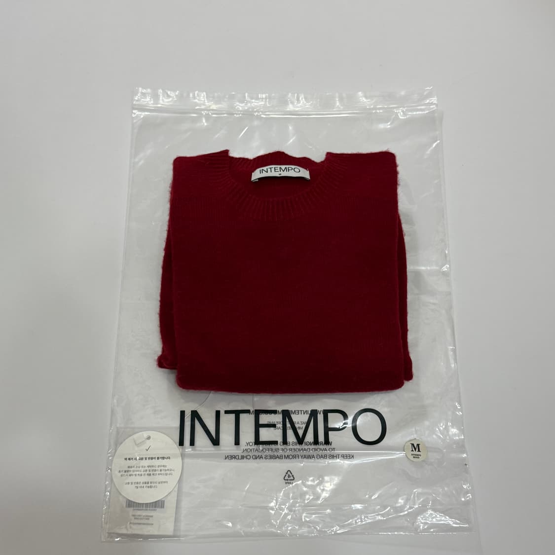새상품 인템포무드 쉐기독 니트 M사이드 레드 상품이미지4