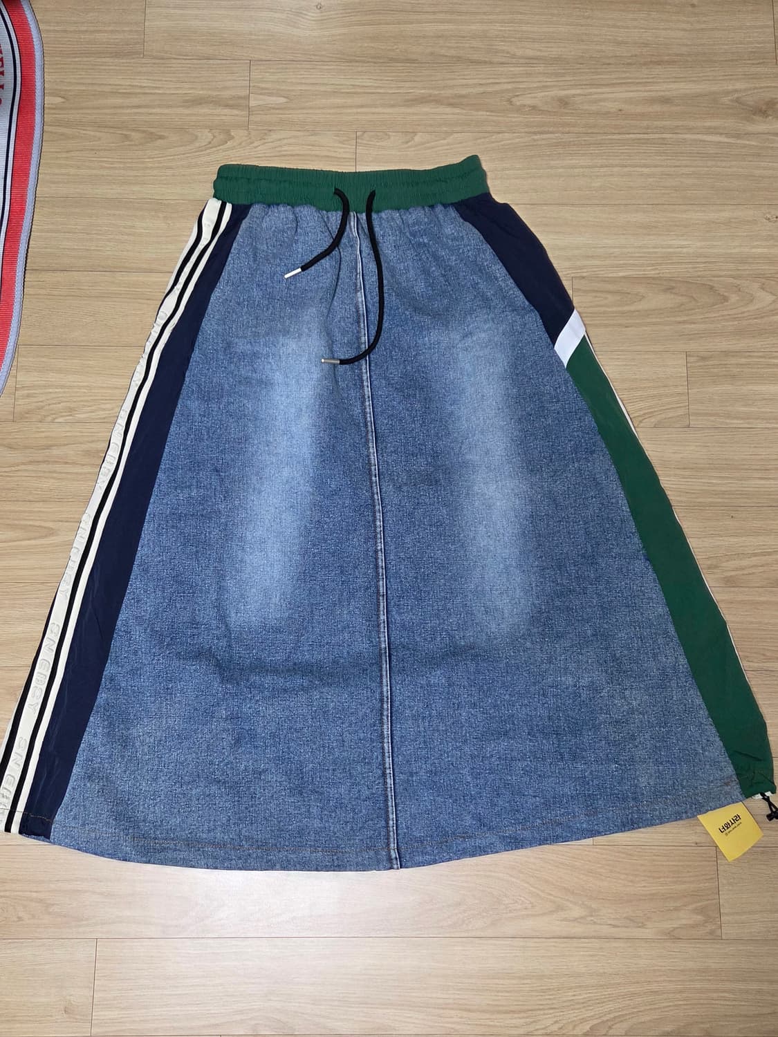 데님 배색 롱 스커트 상품이미지2