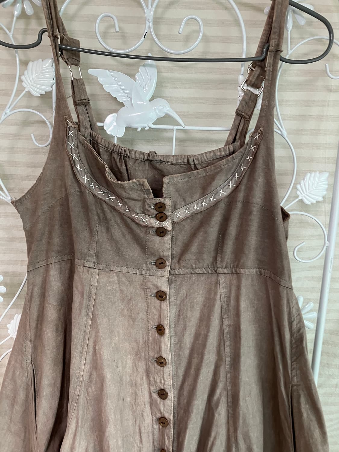 빈티지 브라운 나시 원피스 y2k 스트릿 갸루 펑키 일본빈티지574 fa 상품이미지3