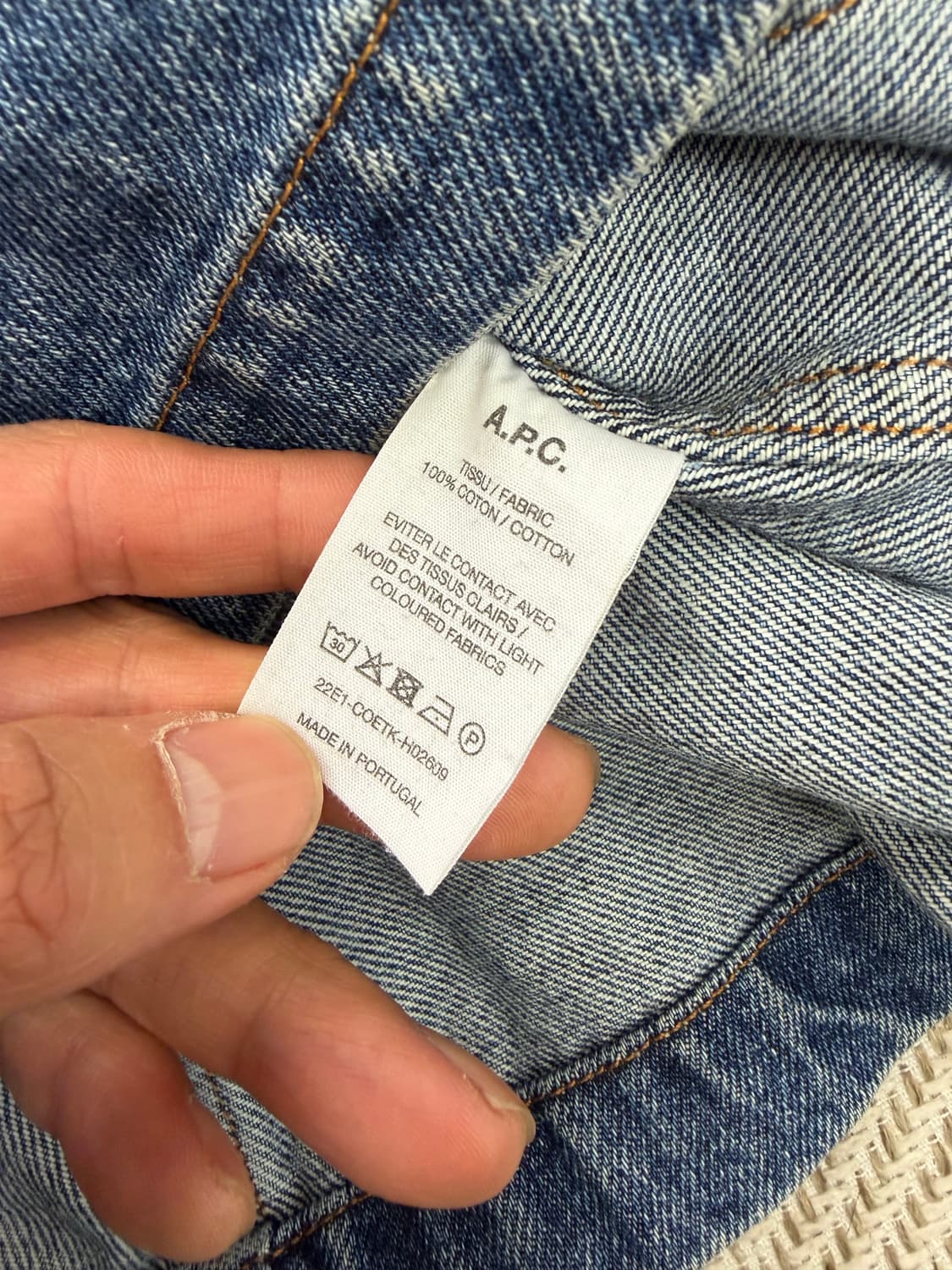 정품) APC 아페쎄 남성 데님 청자켓 L 상품이미지6