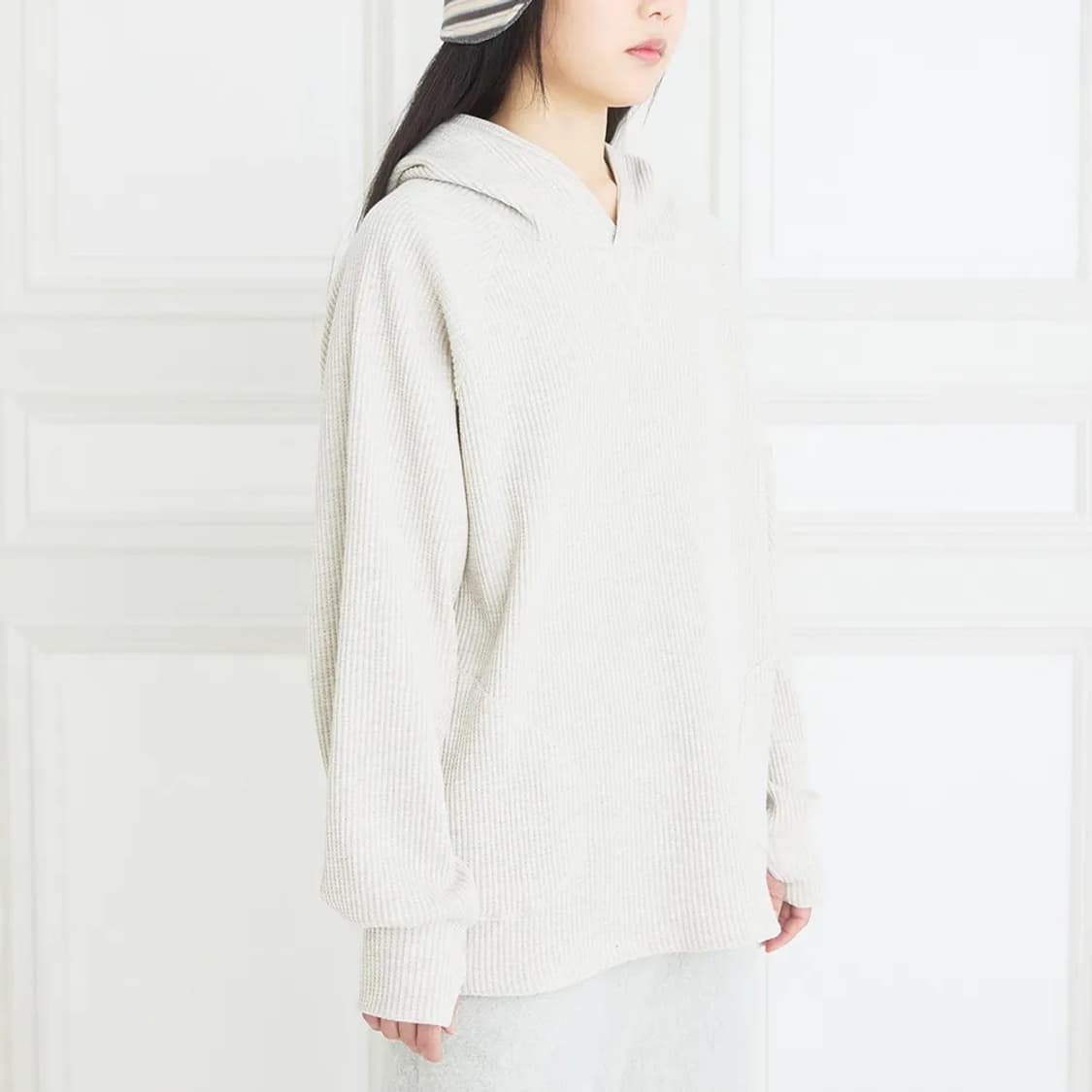 콜로신스 블랭킷 후드 맨투맨 멜란지 오트 상품이미지2