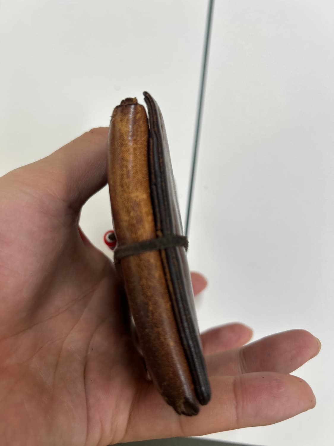 goros 고로스 새들레더 다크브라운 콘초 반지갑 상품이미지3