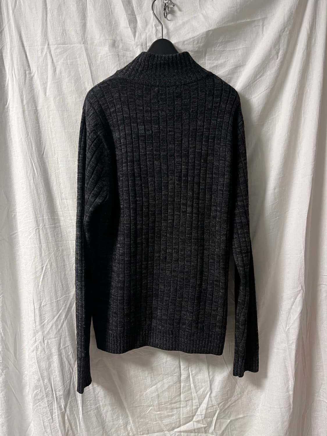 Charcoal Rib Vintage Knit Zip-Up 상품이미지5