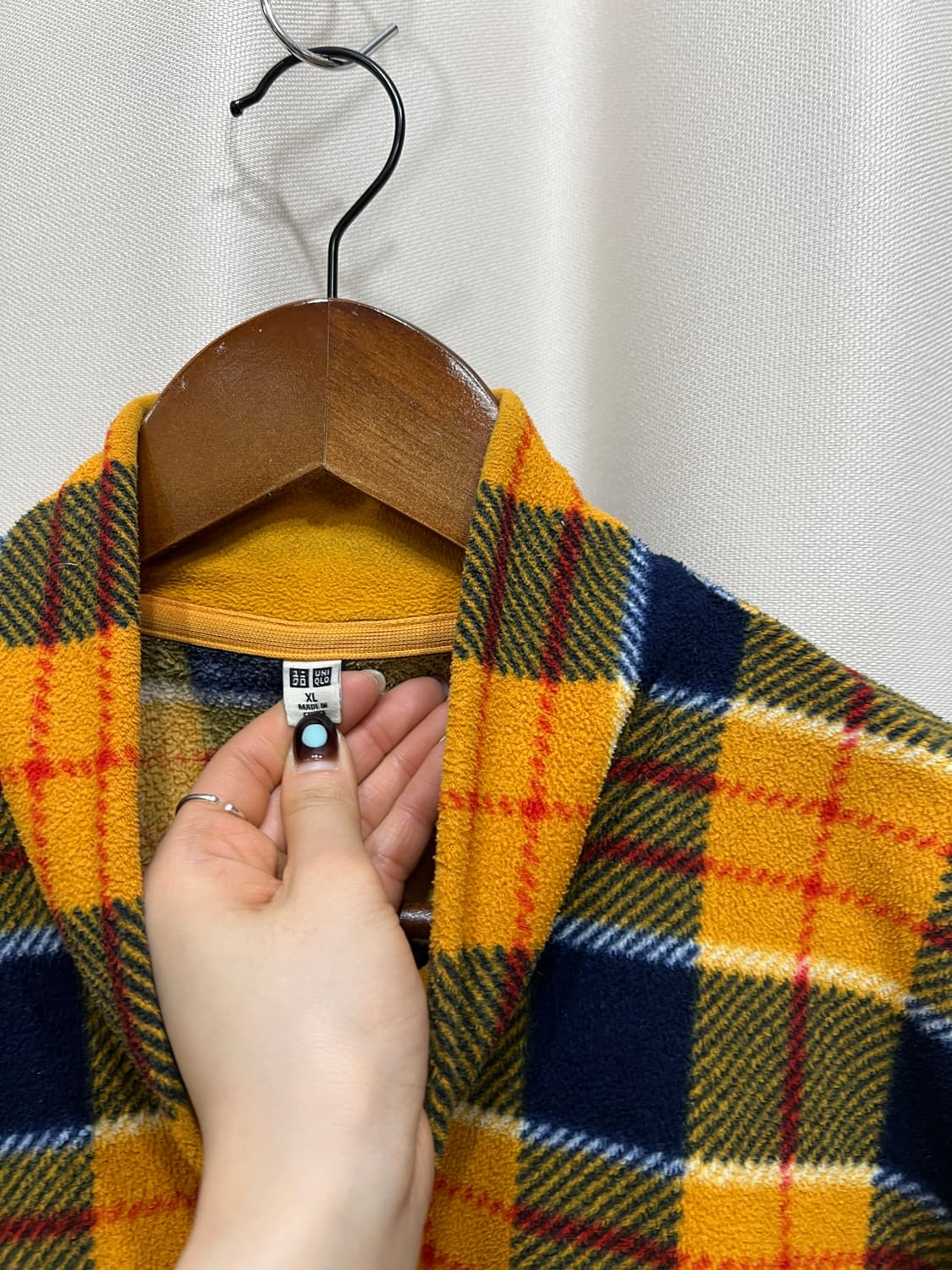 유니클로 체크 후리스 자켓  상품이미지4