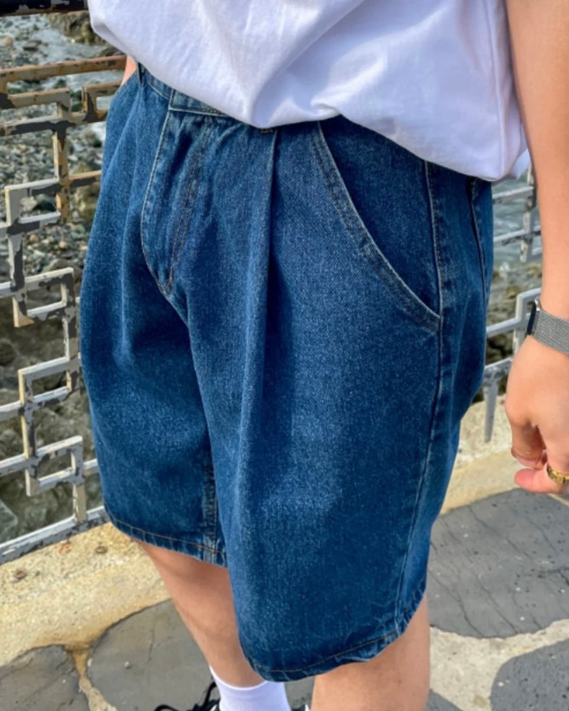 ★미사용 새상품★ 데님 버뮤다 쇼트 팬츠 / 5부 미들핏 / 2color 상품이미지3