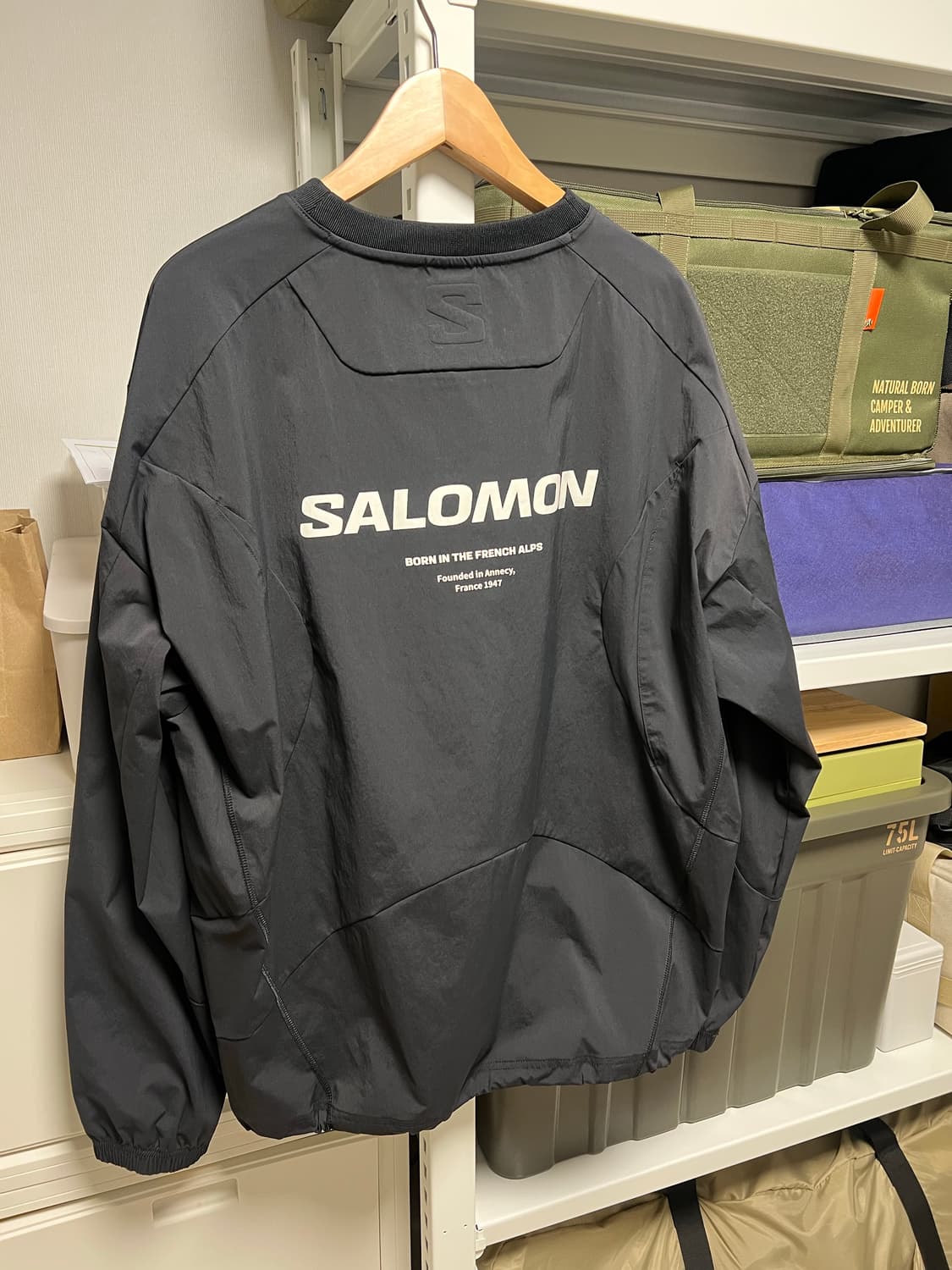 새상품.XXL) 살로몬 uni 슬레이트 우븐풀오버(블랙) 상품이미지3