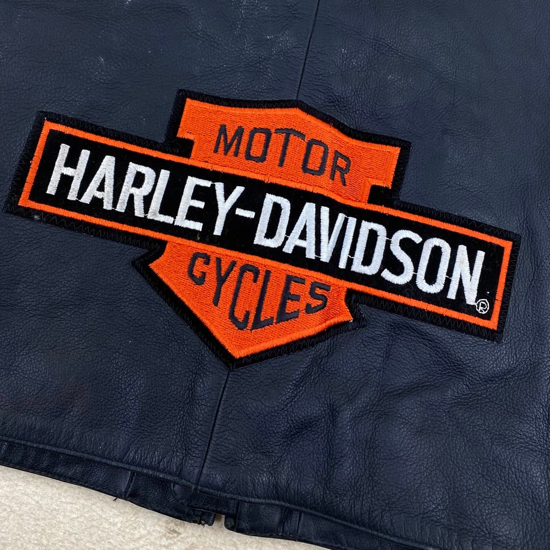  90s 할리데이비슨 소가죽 레더 베스트 (100)  ﻿ 상품이미지4