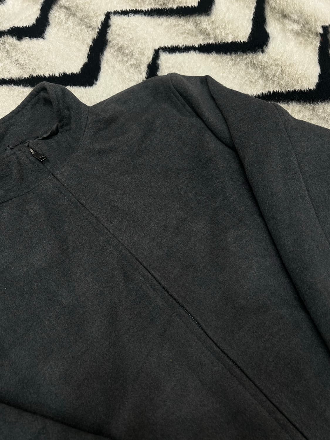 [한국XL]ZARA 울 블렌드 모직 블루종/짙은그레이 상품이미지1