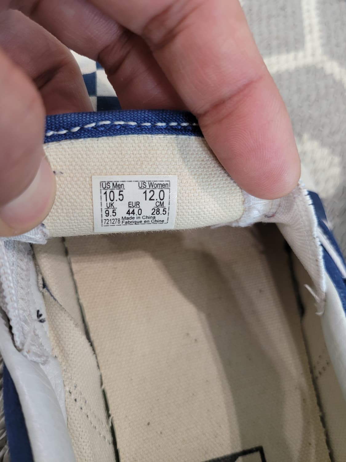 ✍️ [285] "청량함 한 스푼" 파란색 반스 체커보드 슬립온으로 코디 상품이미지6