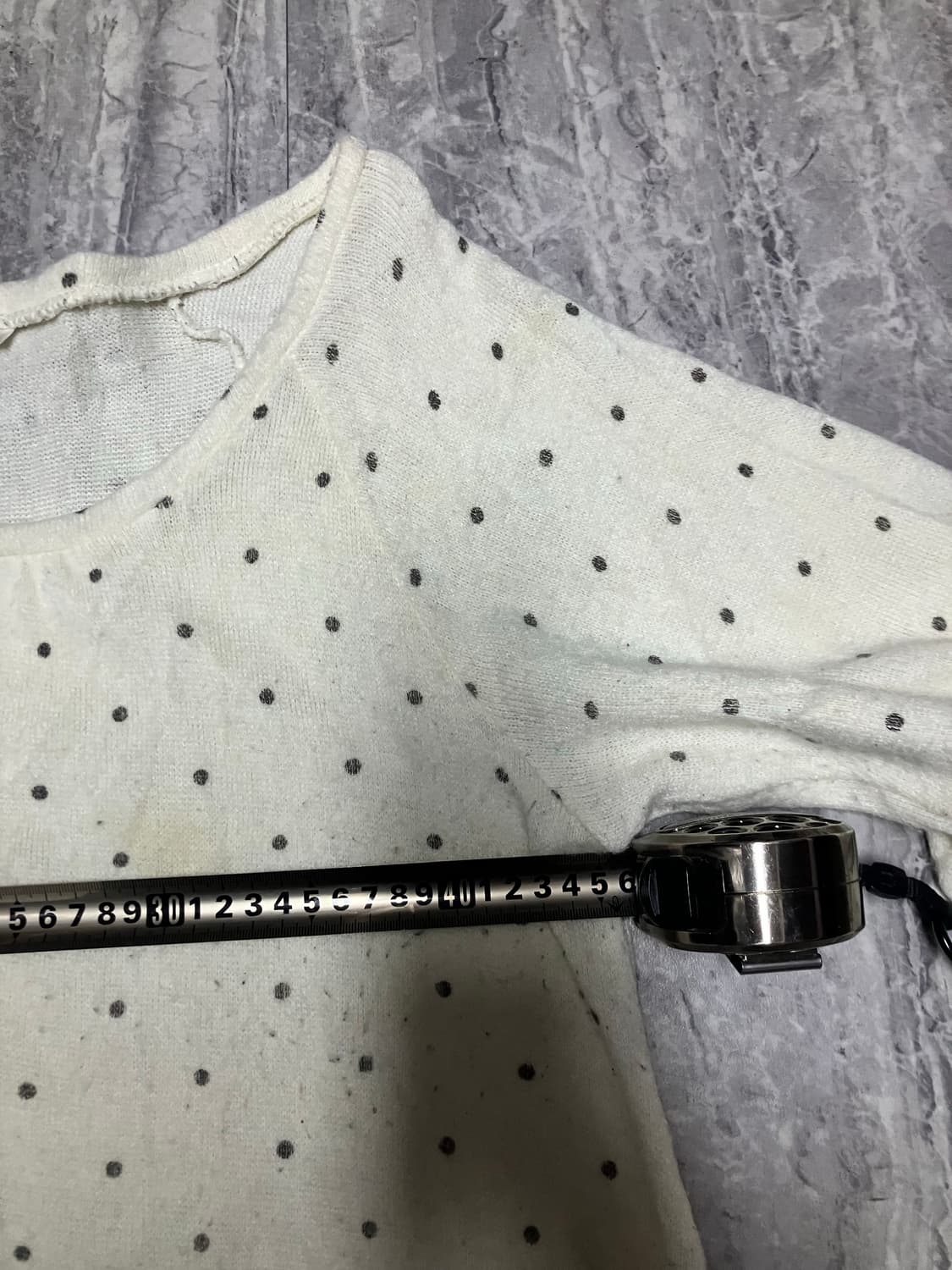 일본빈티지 하구미모리걸 할메카지 도트땡땡이 니트스웨터 상품이미지2