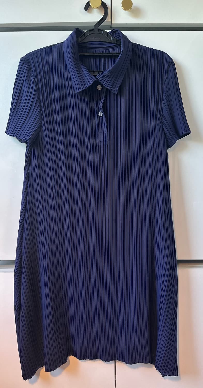 닥스 네이비 플리츠 반팔 셔츠 원피스  상품이미지1