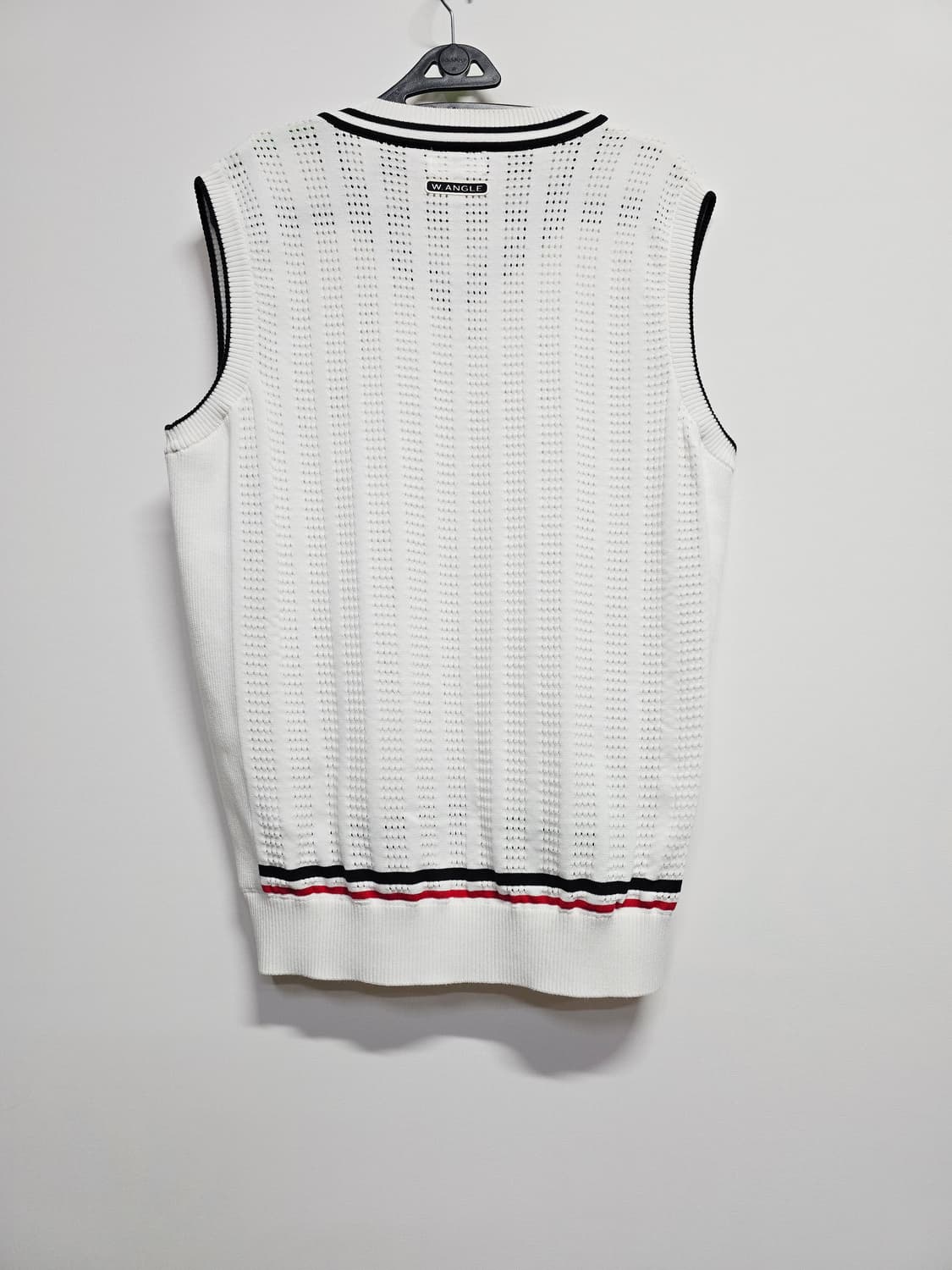 와이드앵글 화이트 브이넥 니트 조끼 상품이미지4