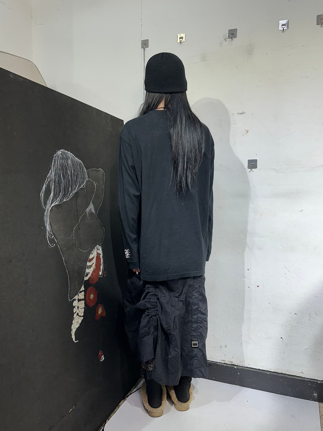 일본빈티지 아니마 지뢰계 소녀 프린팅 롱슬리브 긴팔티 XL 상품이미지3