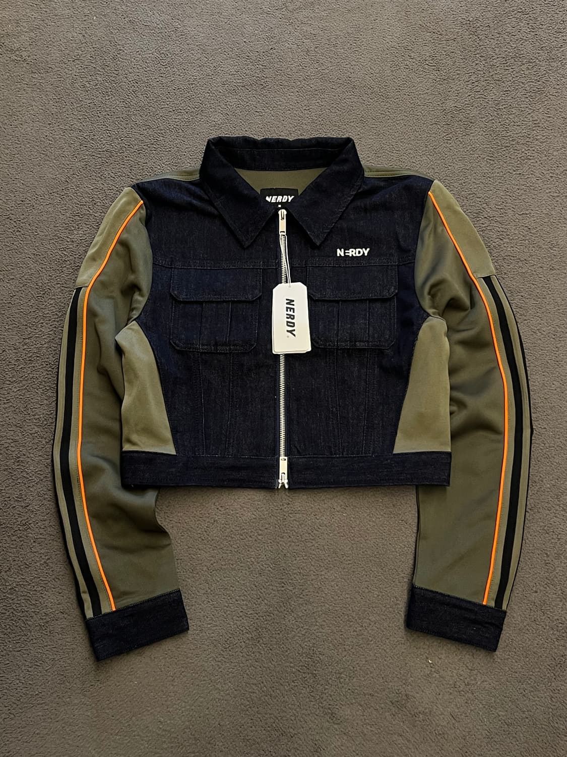 널디 크롭 데님 져지 자켓 새상품 처분  상품이미지1