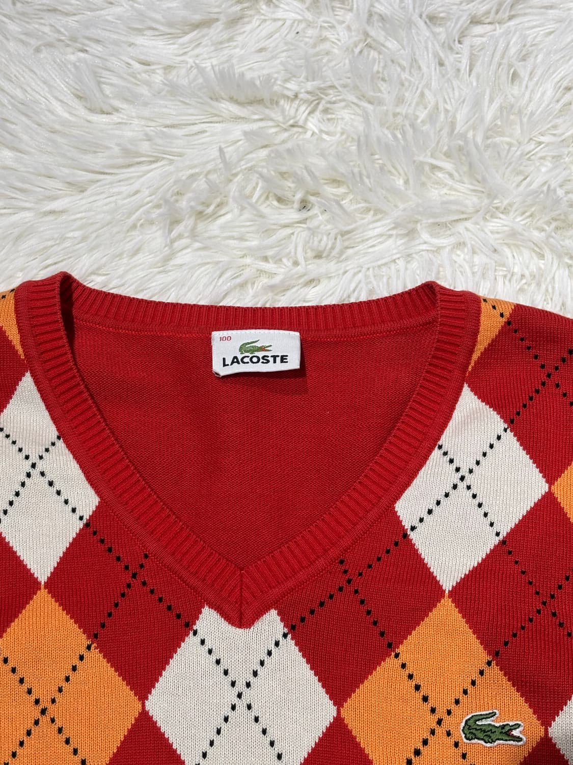 라코스테 아가일 브이넥 니트 상품이미지6