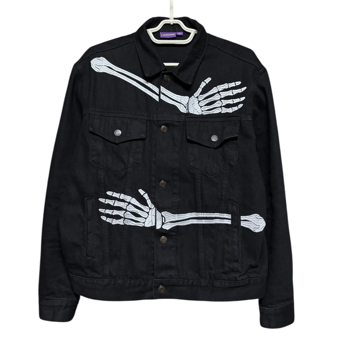 [LAUGHER] 라퍼 허그 스켈레톤 블랙 데님자켓 L 상품이미지2