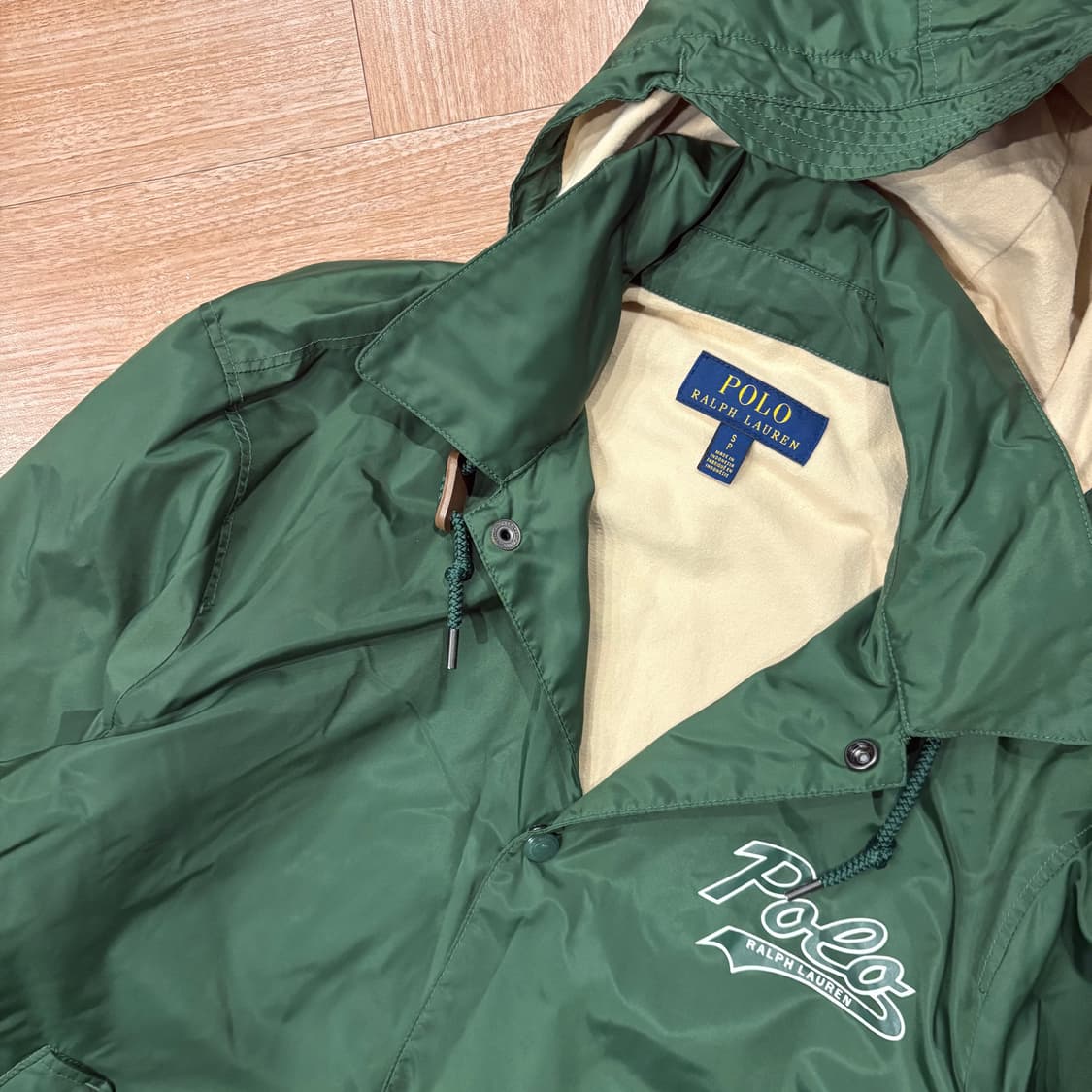 폴로 랄프로렌 후드 플리스 라이닝 그린 윈드브레이커 코치 자켓 상품이미지5