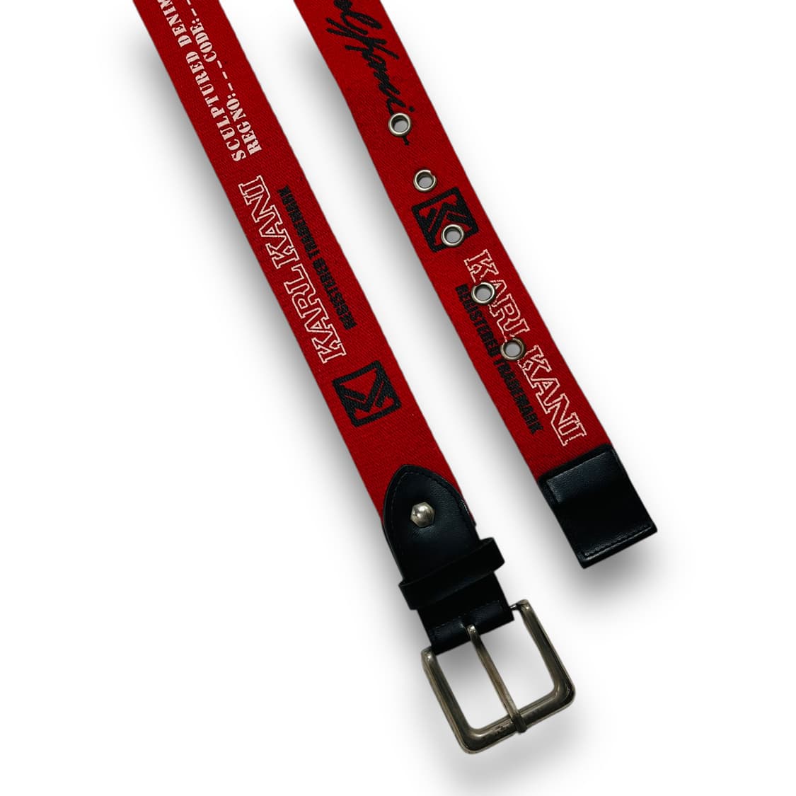 칼 카니 시그니처 로고 올드스쿨 힙합 레드 벨트 상품이미지3