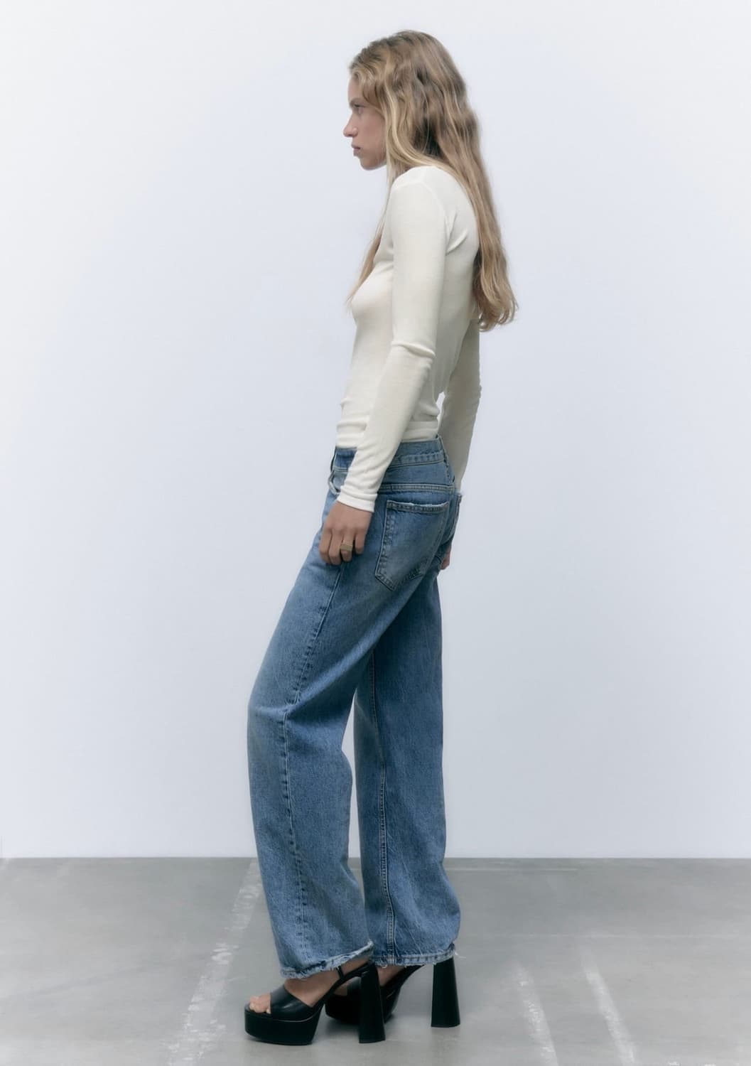 ZARA 브이넥 티셔츠, 시스루 티셔츠, 자라 레이어드 티셔츠 상품이미지4