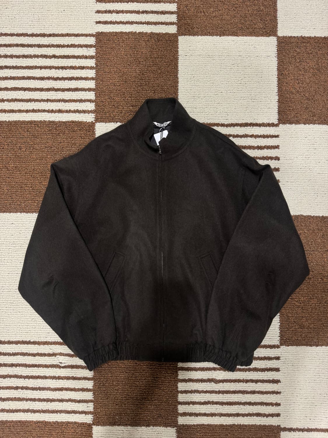 오라리 auralee 24aw 베이비 카멜 플란넬 블루종 상품이미지3