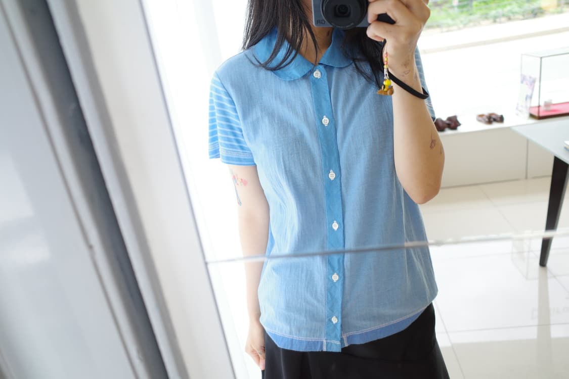 Stripe docking blouse 상품이미지2