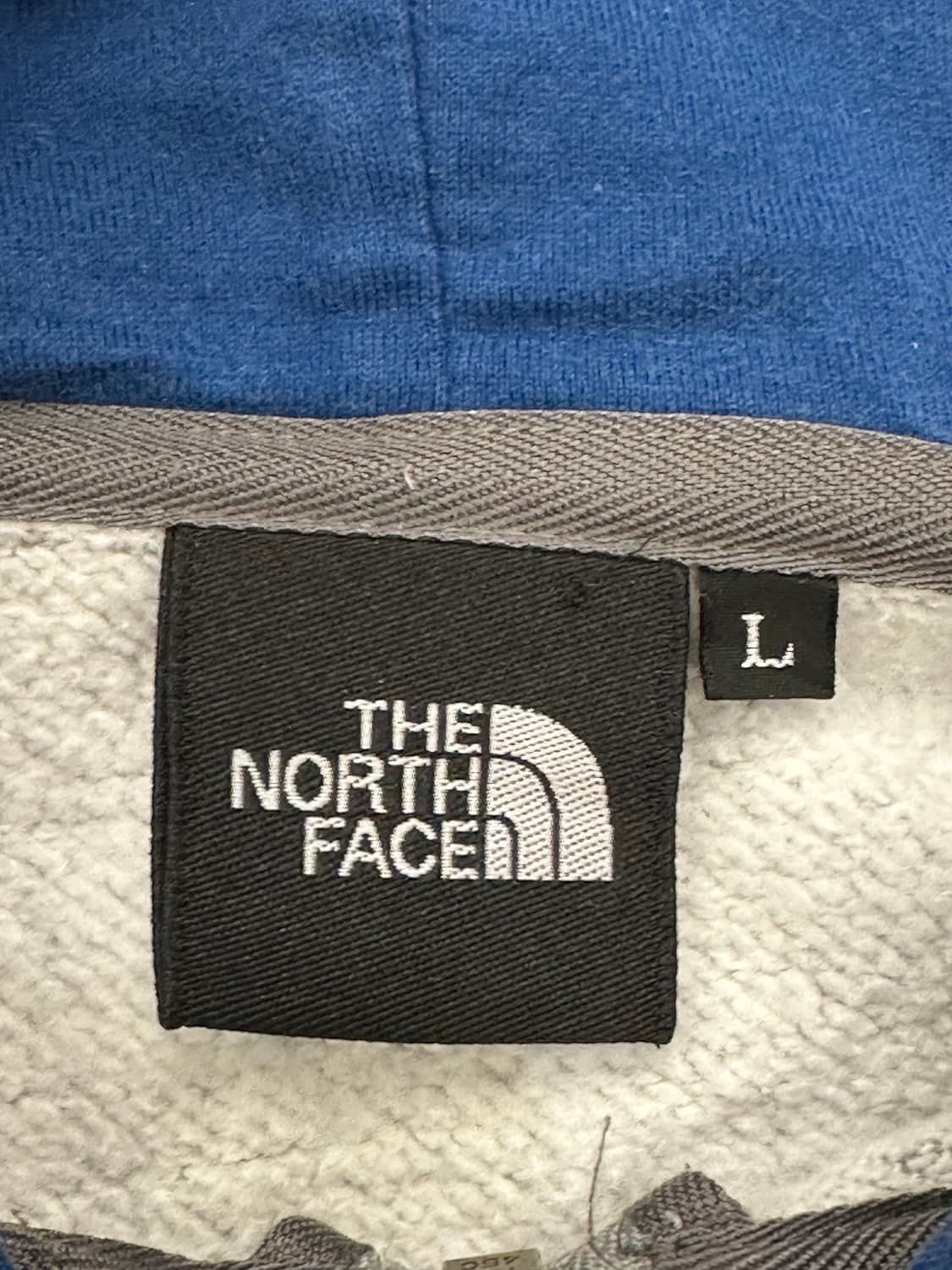 L)노스페이스 빈티지 그레이 블루 빅 로고 기모 후드집업 상품이미지5