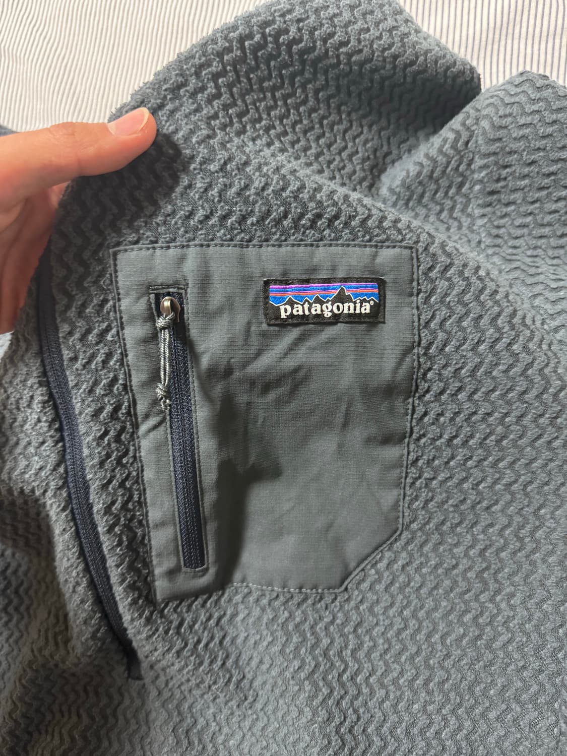 파타고니아 R1 에어 집 넥 스몰더 블루 L 상품이미지4