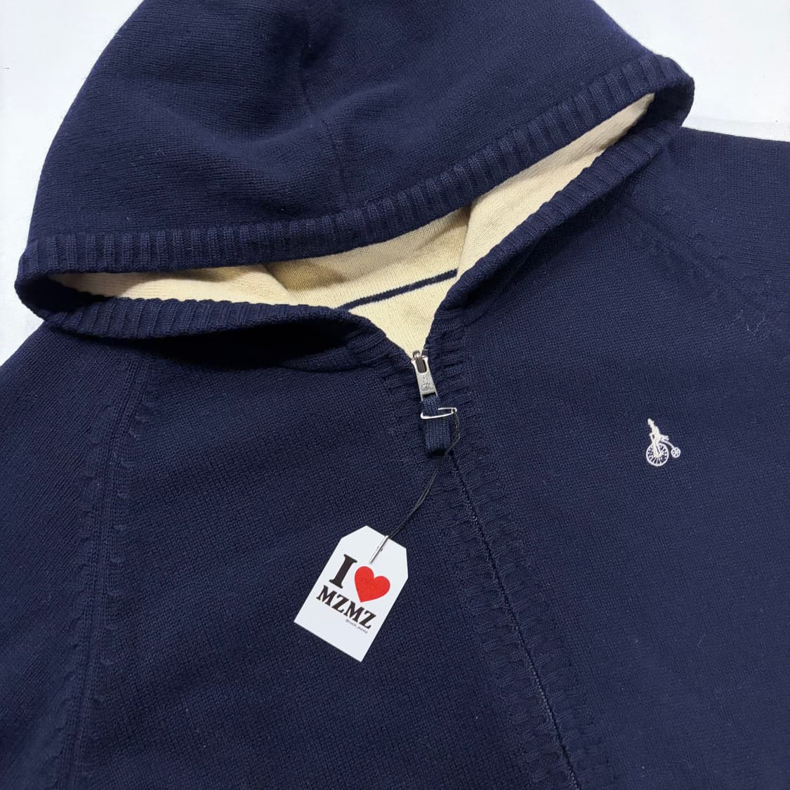 [100] 02s 빈폴 리버시블 네이비 후드 니트 집업 B236 상품이미지5