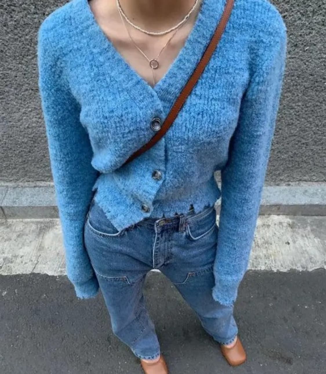 앤더슨벨 블루 루아 알파카 울 블렌드 비대칭 가디건 PN8770 상품이미지2