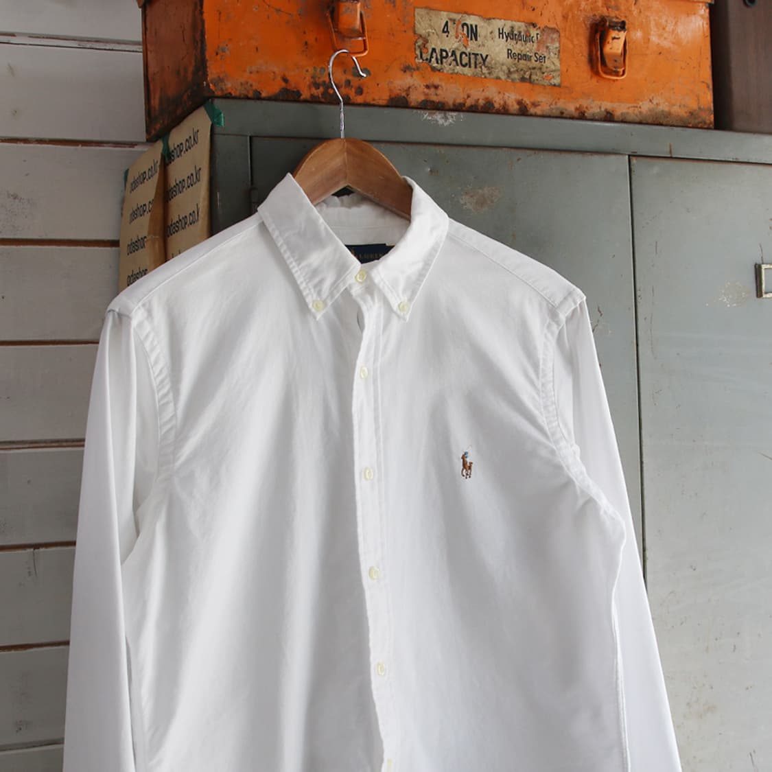 (착용컷) 폴로 랄프로렌 옥스포드 셔츠 (남성용 98-100) 상품이미지1