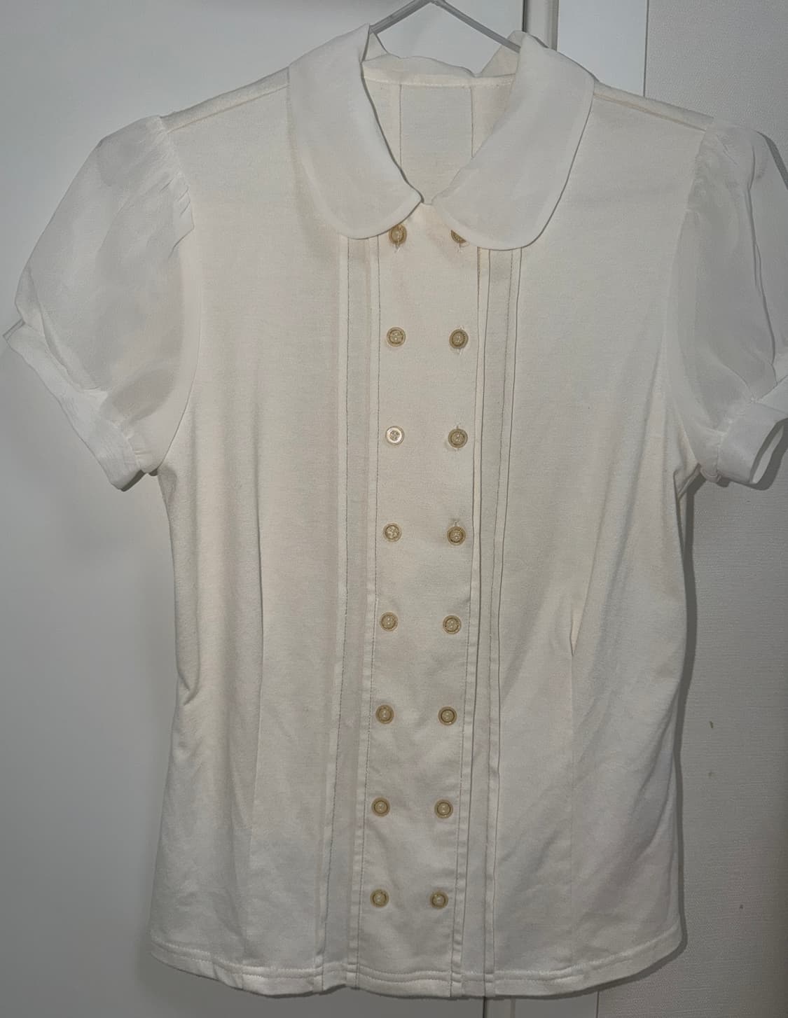 double button blouse 더블버튼 화이트 블라우스  상품이미지1