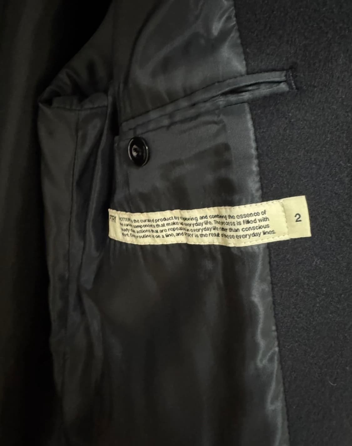 [2] 22fw 포터리(pottery) 멜튼 울 맥코트 다크네이비 상품이미지2