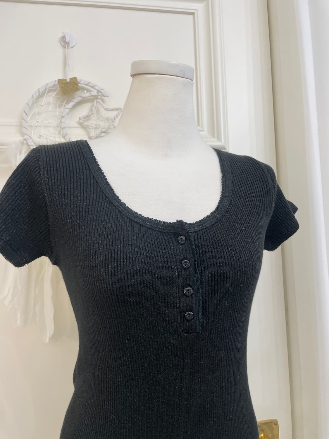 black twinkle span basic top(size-M) 상품이미지5