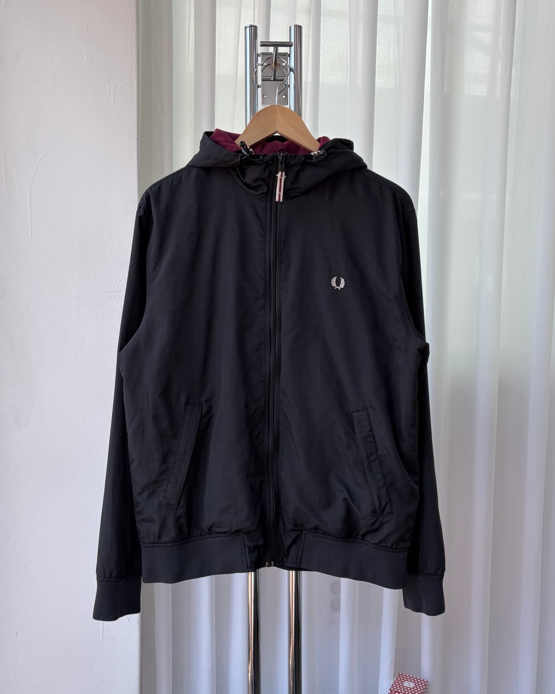 [M]프레드 페리 플리스 후드 바람막이 자켓 상품이미지2
