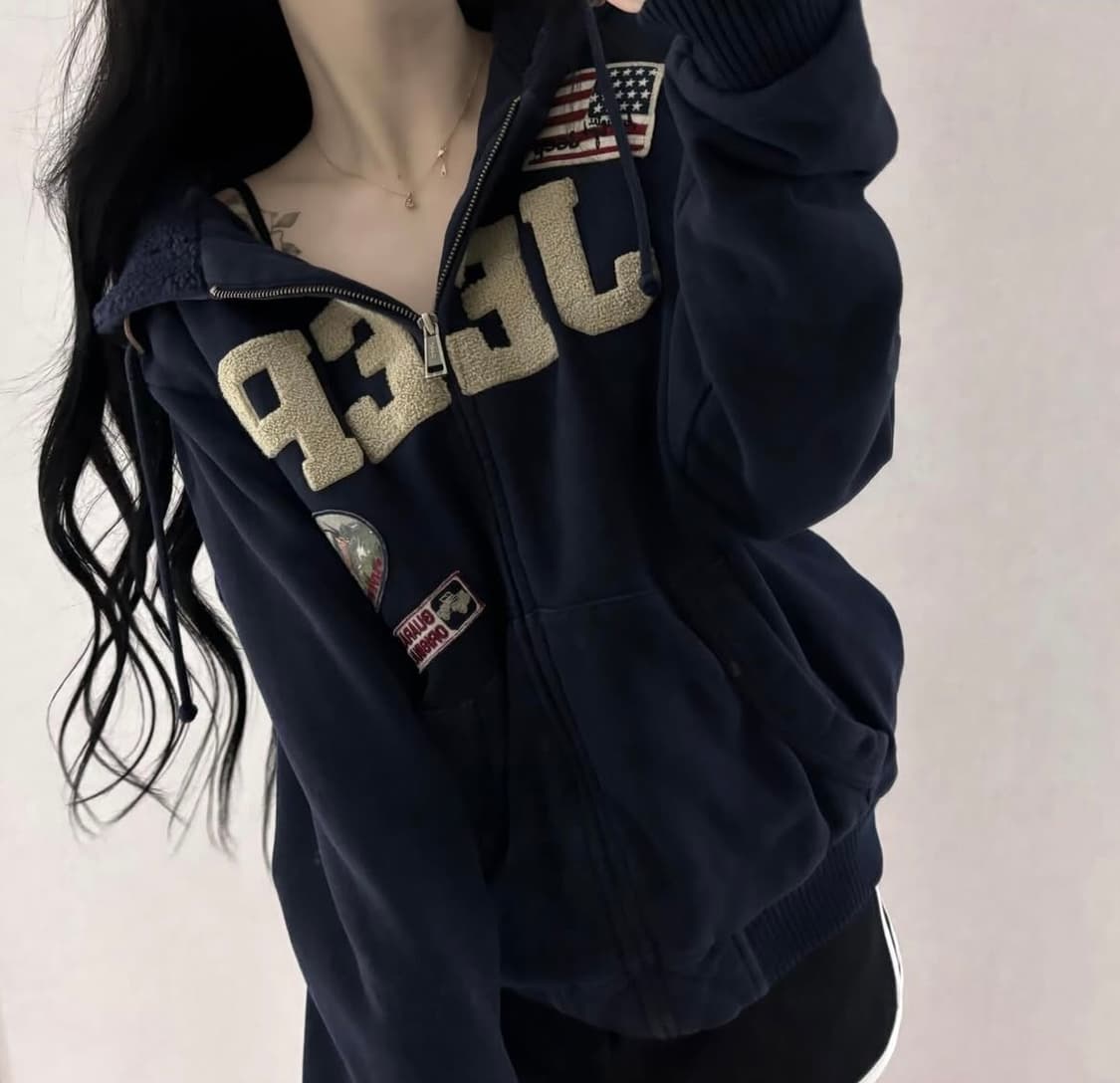 Jeep 네이비 후드집업 상품이미지2